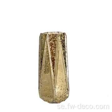 Guld kvicksilver glas vaser geometriska vaser blommor mittstycken